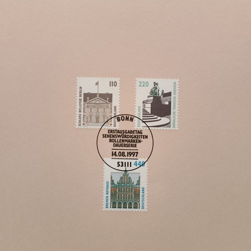 German stamps 1997 with Bonn first day cover postmark