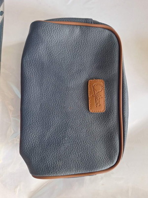 Oriflame cosmetic bag in dark blue eco leather
