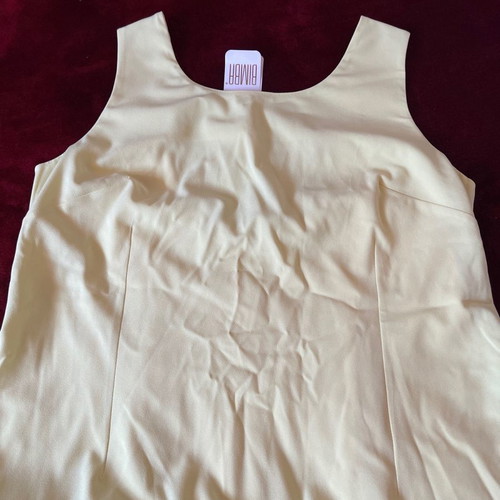 Women's long crepe dress bimba yellow size Medium new