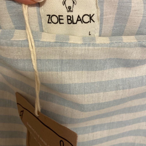 Zoe Black off-shoulder striped dress