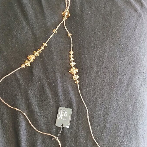 Glam Scope necklace lariat style with honey crystals new