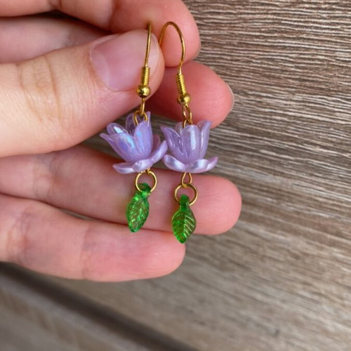 Handmade purple earrings inspired by Barbie Fairytopia