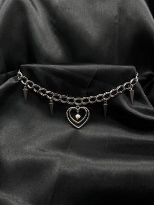 Choker with real pearl handmade new, silver