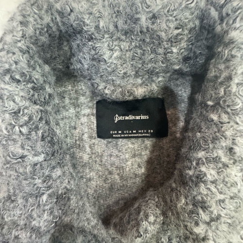 Stradivarius jacket like new, gray, boucle knit