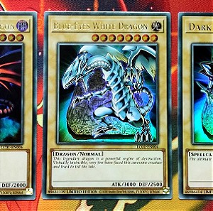 Dark Magician + Blue Eyes White Dragon + Red Eyes White Dragon - ULTRA RARE - LIMITED EDITION