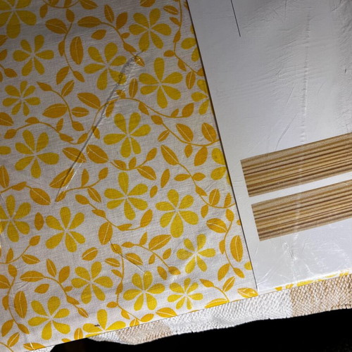 Cotton curtain set new, white with yellow flowers