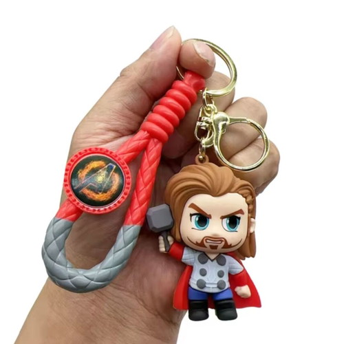 Thor rubber keychain new, gray and red