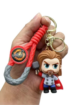 Thor rubber keychain new, gray and red