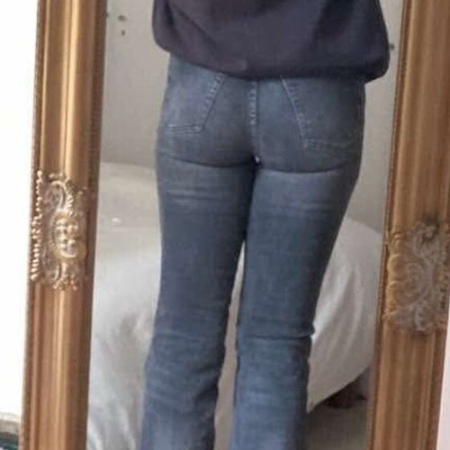 Black high-waisted flare jeans like new H&M