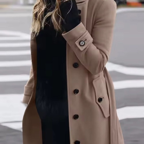 Beige lined coat like new, lightweight and warm
