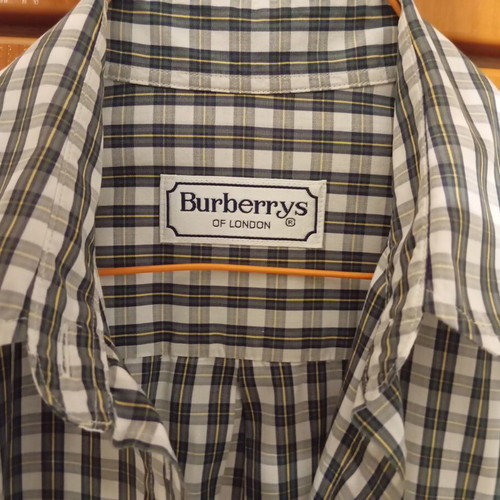 Burberrys vintage women's checked shirt XL like new, khaki white yellow