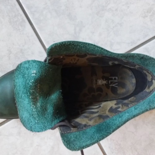 Fly London leather ankle boots green used size 38