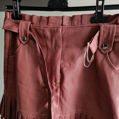 Zara mini skirt like new dusty rose high waist with belt and pleated hem