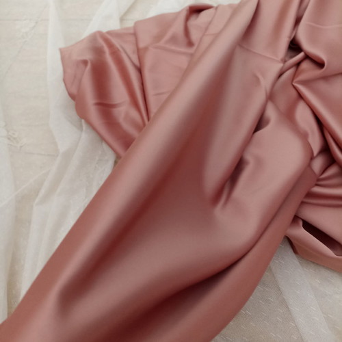 Satin fabrics from Italy new, muted salmon color