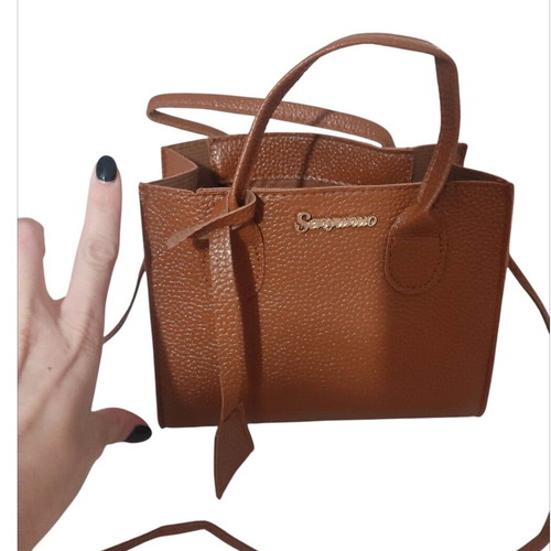 Handbag and crossbody bag new brown with zipper