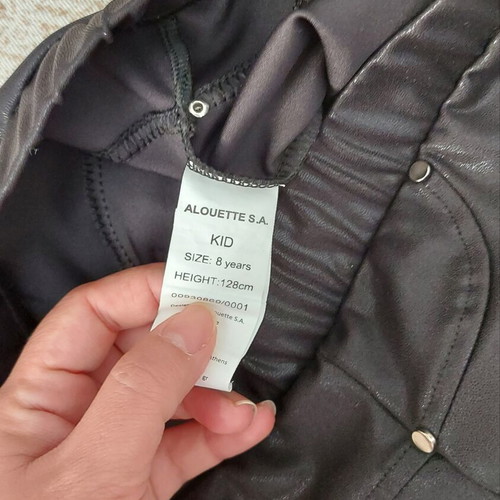 Zara one-shoulder top and faux leather pants for 8 years old, like new