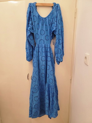 Cotton long dress Zara size M like new, blue