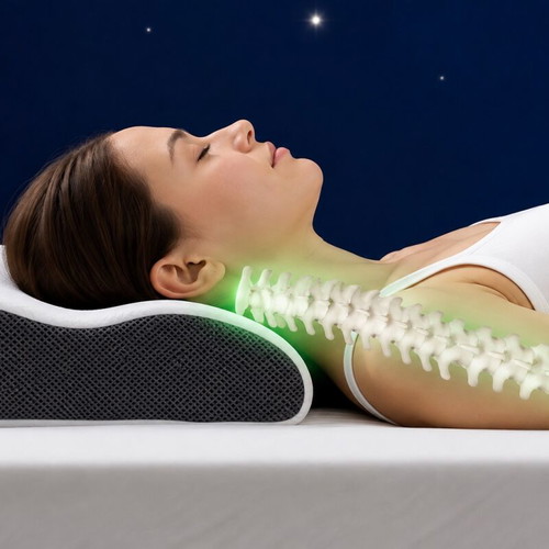 Derisilk ergonomic anatomical neck pillow