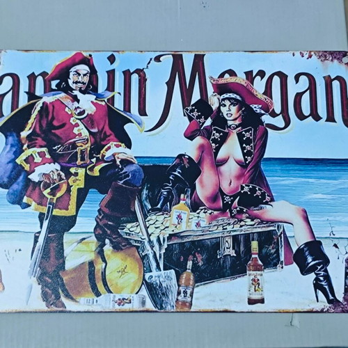 Captain Morgan metal vintage sign for bar and man cave like new