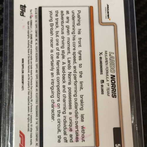 2025 Topps Chrome Formula 1 Lando Norris RayWave Refractor card