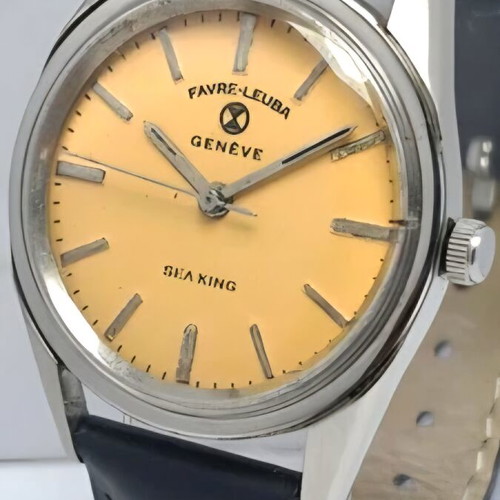 Favre Leuba King Sea watch used, orange dial, manual winding