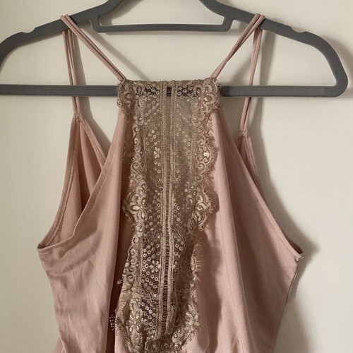 Pull & Bear crop top with lace back, pink, size S