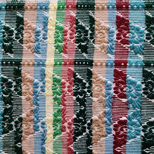 Vintage knitted wool quilt blanket used, 1970s