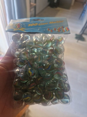 Glass marbles new, pack of 100