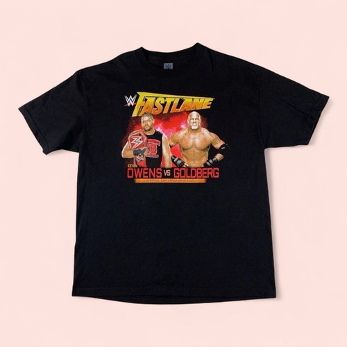 WWE Fastlane T Shirt Owens Vs Goldberg Match authentic tee size XL black like new