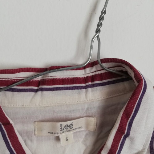 Lee striped cotton shirt small, like new, white and red