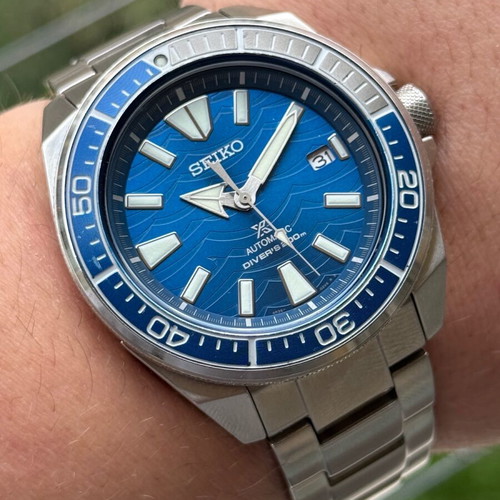 Seiko Prospex Diver's Samurai Save The Ocean automatic 44mm blue like new