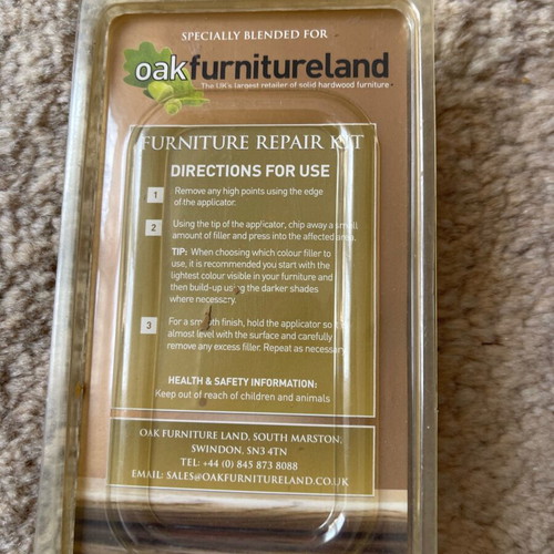 Oak Furnitureland furniture repair kit new with wax sticks