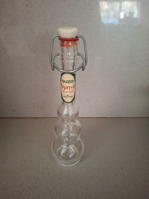 Collectible ouzo bottle used, empty
