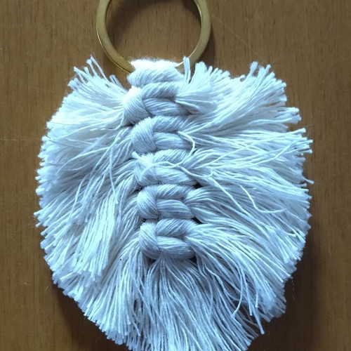 Handmade keychains new in white and green