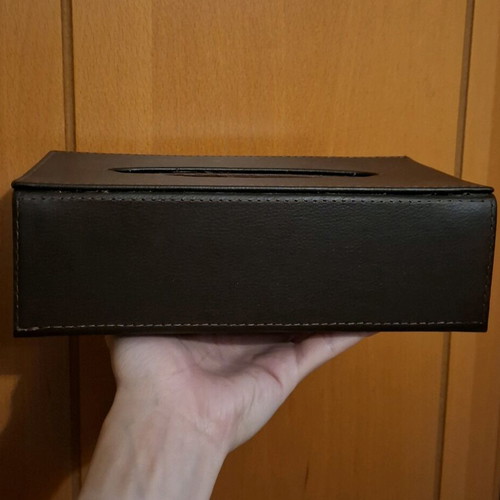 Leatherette tissue box used
