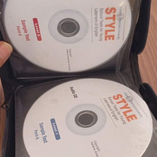 Case with used CDs for English lessons and tests, over 15 included
