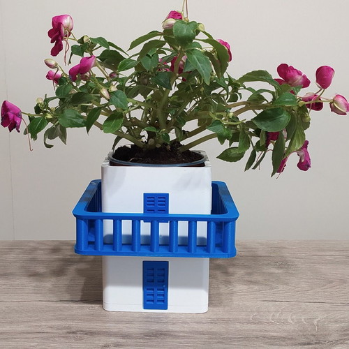 Cycladic Balcony 3D Printed Decorative Pot new
