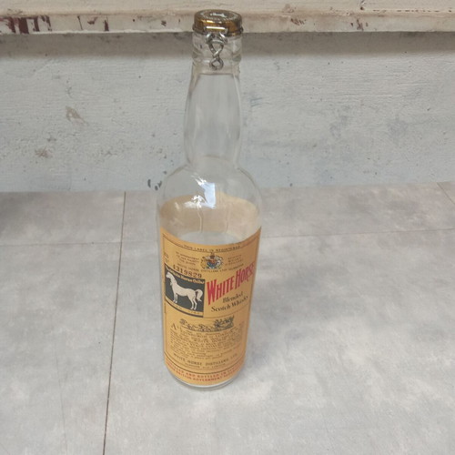 White Horse whisky bottle used, collectible from 1960s
