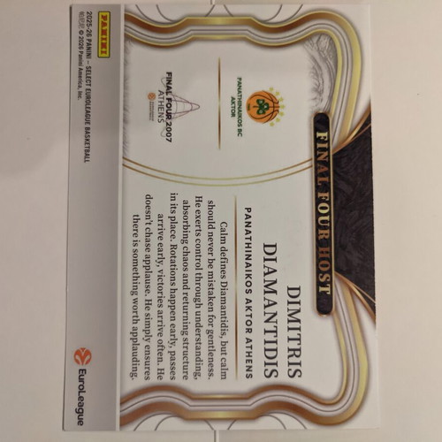 Panini EuroLeague Dimitris Diamantidis collectible card pack 2 new
