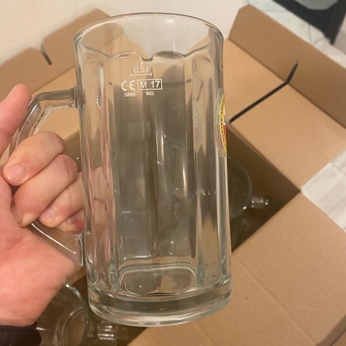 Large Amstel beer glass set of 6 new