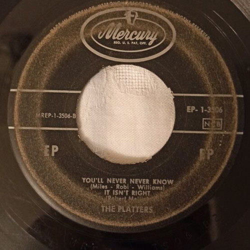 The Platters Mercury EP used, 45 RPM vinyl record, Made in Sweden