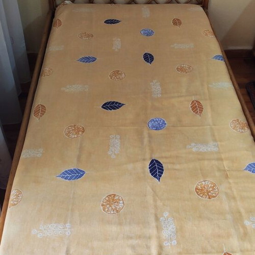 Single bed with storage space, like new, bamboo handmade with mattress