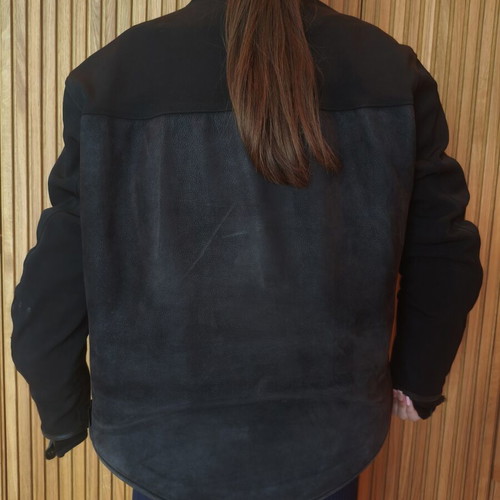 Motorcycle jacket used with hard protectors and leather