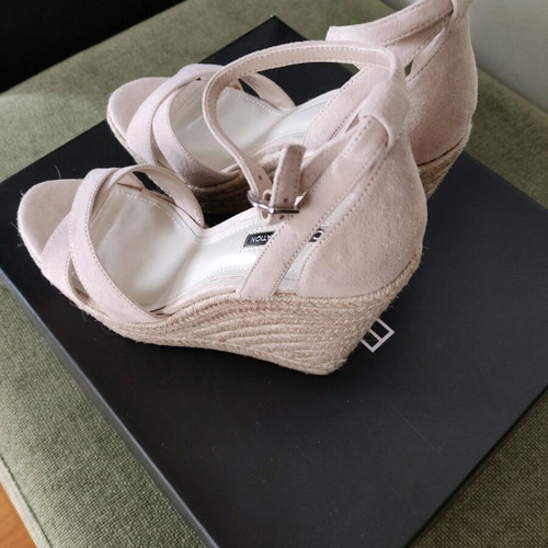 Women's platform shoes new size 39, leather, beige