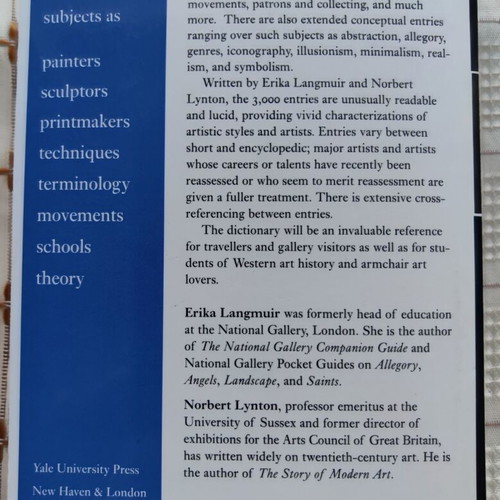 The Yale Dictionary of Art and Artists used book