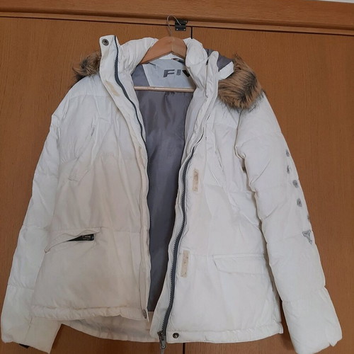 Vintage women's snow jacket medium like new, white and gray