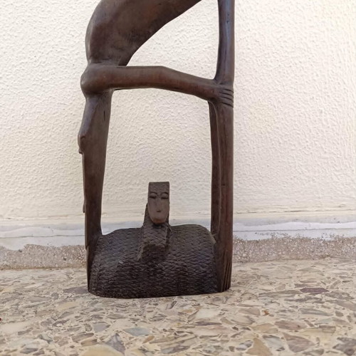 Wooden handmade figurine from South Africa, like new, 40 cm