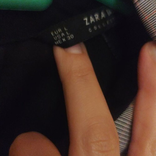 Zara checked dress size L like new, gray