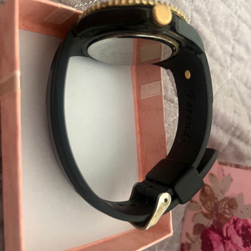 Ferendi women's watch used, black with rhinestones