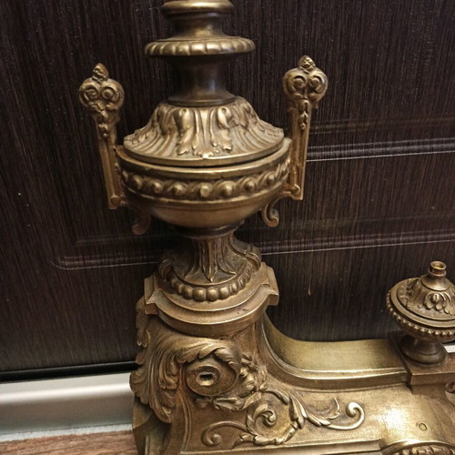 Brass fireplace front restored